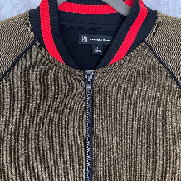 I.N.C Gold Sparkle Shimmer Track Jacket Size S - Picture 5 of 6